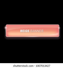 Vector illustration of realistic glass colored banner on black background for your design.