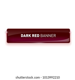 Vector illustration of realistic glass colored banner isolated on white background for your design.