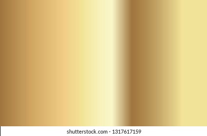 Vector illustration of realistic gold gradient texture. Shiny golden metal foil gradient. Realistic golden vector elegant, shiny and metal gradient template for gold border, frame, ribbon design