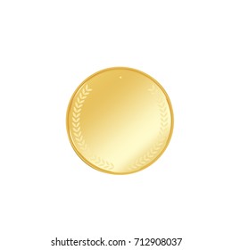 Vector illustration realistic golden badge, label or button icon.