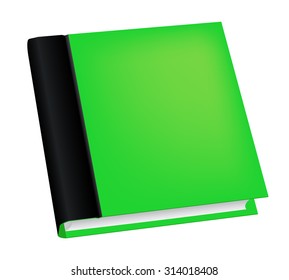 Vector illustration of realistic green book isolated on white background