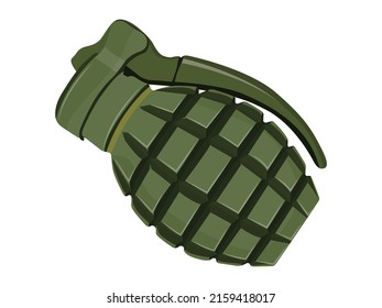 Vektorgrafik der realistischen Handgranate-Kampfwaffe, Ananas-Bombe bewaffneter Krieg, Soldaten-Kampf-Objekt gefährlich