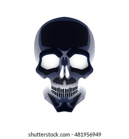vector illustration with realistic human skull