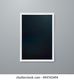 Vector illustration of Realistic iridescent photo frame on textured paper. mock up