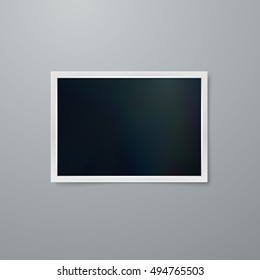  Vector illustration of Realistic iridescent photo frame on textured paper.  mock up