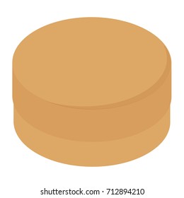 Vector illustration realistic isometric 3d brown round box for hat.