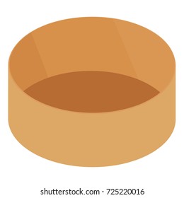 Vector illustration realistic isometric 3d brown round box for hat.