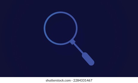 Icono de la lupa de la lupa realista de la ilustración del vector. Icono de búsqueda azul. fondo de los pasos.