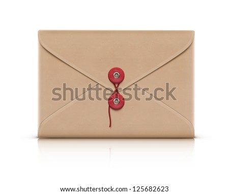 Vector illustration of realistic manila envelope isolated on a white background