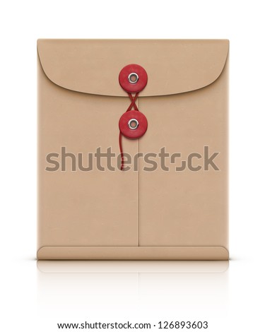 Vector illustration of realistic manila envelope isolated on a white background