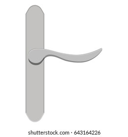 Vector illustration realistic metal door handle isolated on white background.