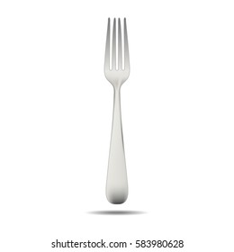 Vector illustration of realistic metal fork