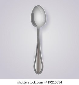 Vector illustration of realistic metal spoon