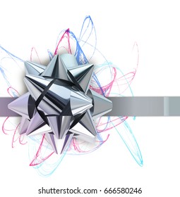 Vector illustration of realistic metallic golden ribbon.
