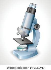 Vector illustration of realistic microscope