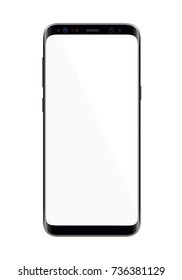 Vector illustration of realistic modern smartphone in flat style design on white background.
