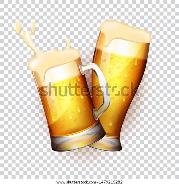 Vector Illustration Realistic Mugs Beer Vector Stock Vector (Royalty ...