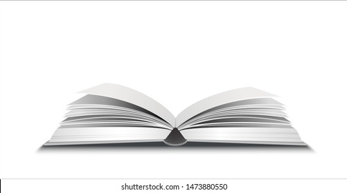 Vector illustration of realistic opened book isolated.