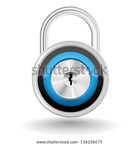 Vector illustration of a realistic padlock
