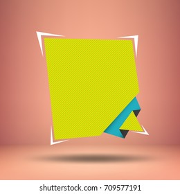 Vector illustration of realistic paper banner on black background with shadow. Design element for sale cover, flayer, banner, poster or web.
