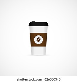 Vector illustration realistic paper coffee cup.