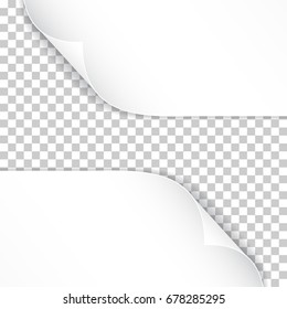 Vector illustration of realistic paper corners isolated on transparent background