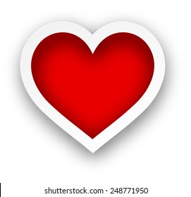 Vector illustration of realistic paper red heart. Eps10. 