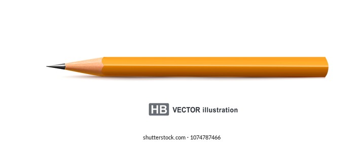 Ilustração vetorial. Lápis realista isolado no fundo branco. Elemento de design.