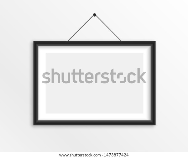 Vector Illustration Realistic Photo Frame Hanging Stock Vector (Royalty