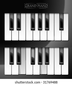 Ilustración vectorial de teclas de piano realistas