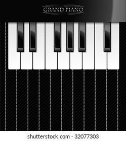 Vector illustration of realistic piano keys over textile background for your text