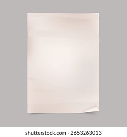Vector illustration of realistic piece of paper with curled edge on transparent background. Easy editable.