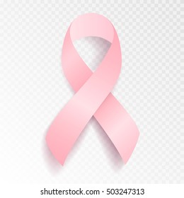 Vector Illustration of a Realistic Pink Breast Cancer Awareness Ribbon