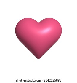 vector illustration of a realistic pink heart on a white isolated background. pink 3d heart. volumetric figure of the heart, symbol of love, valentine's day, holiday decoration