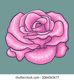 Vector illustration of Realistic pink rose.