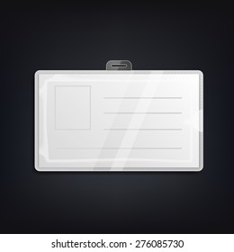 Vector illustration of realistic plastic id template