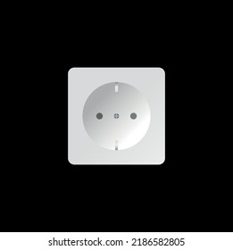 Vector illustration realistic power socket on dark background. Suitable for electrical appliance advertising design