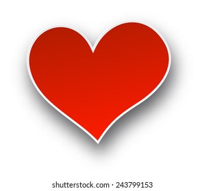 Vector illustration of realistic red paper heart. Eps10.  