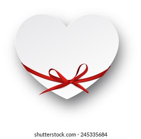 Vector illustration of realistic red paper heart. Eps10.  