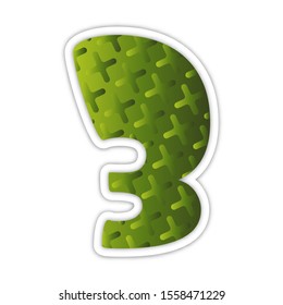 Vector illustration of realistic retro signboard number 3 (three). Part of alphabet including special European letters.
