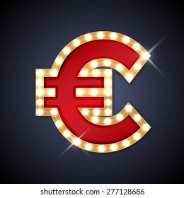 Vector illustration of realistic retro signboard letter P. Part of alphabet including special European letters.