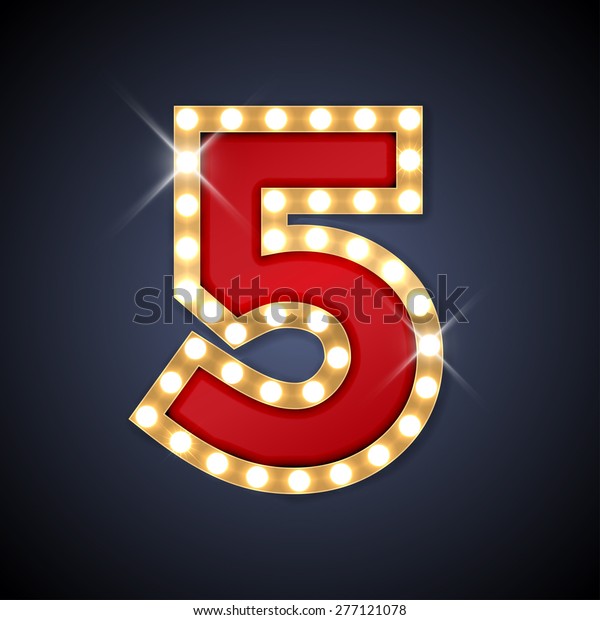 Vector Illustration Realistic Retro Signboard Number Stock Vector ...