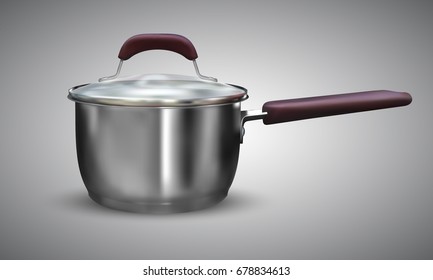 vector illustration. realistic saucepan isolated on background