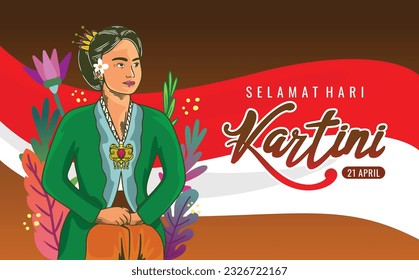 vector illustration of realistic size banner to commemorate kartini day
