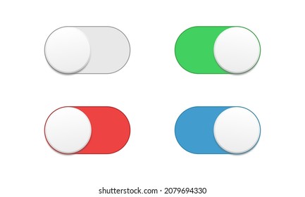 Vektorgrafik der realistischen Schieberegler. Geeignet für Design-Element von app-Taste, Web-und Software-Schieberegler. Schaltfläche gerundet für die Benutzeroberfläche.
