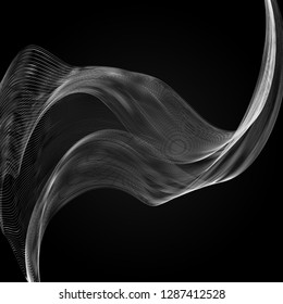 Vector illustration of realistic smoke isolated on black