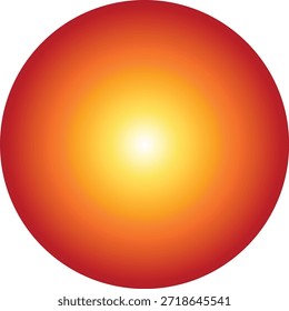 Ilustração vetorial de um sol espacial realista com intenso gradiente radial amarelo, laranja e vermelho profundo, isolado em um fundo transparente. Ideal para conceitos de astronomia, ciência, espaço e energia cósmica.
