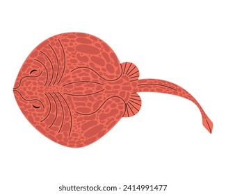 Vector illustration of a realistic stingray in flat style.