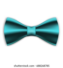 Vector illustration of a realistic turquoise bow tie.