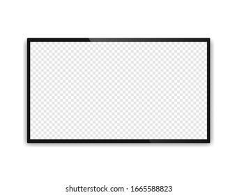 Vector illustration. Realistic tv screen. Blank tv template.